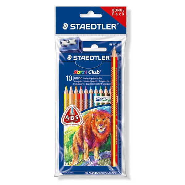 Staedler 10Er-Pack Buntstifte ''Noris Club 128 Jumbo'' Inkl. Anspitzer-image