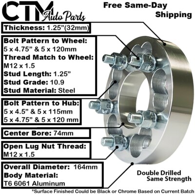 5x120 / 5x4.72 Wheel Adapters & Spacers