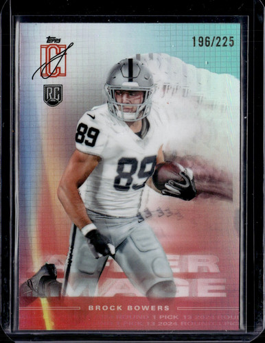 2024 Topps Signature Class #AI-18 Brock Bowers RC After Image Teal /225 (56A)