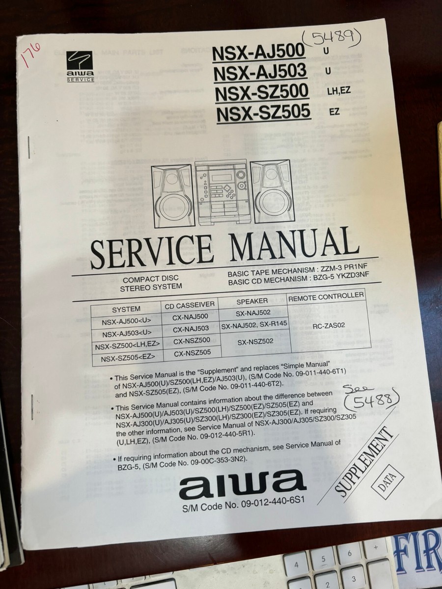 AIWA NSX-AJ500 NSX-AJ503 NSX-SZ500 NSX-SZ505 176 1672 Service