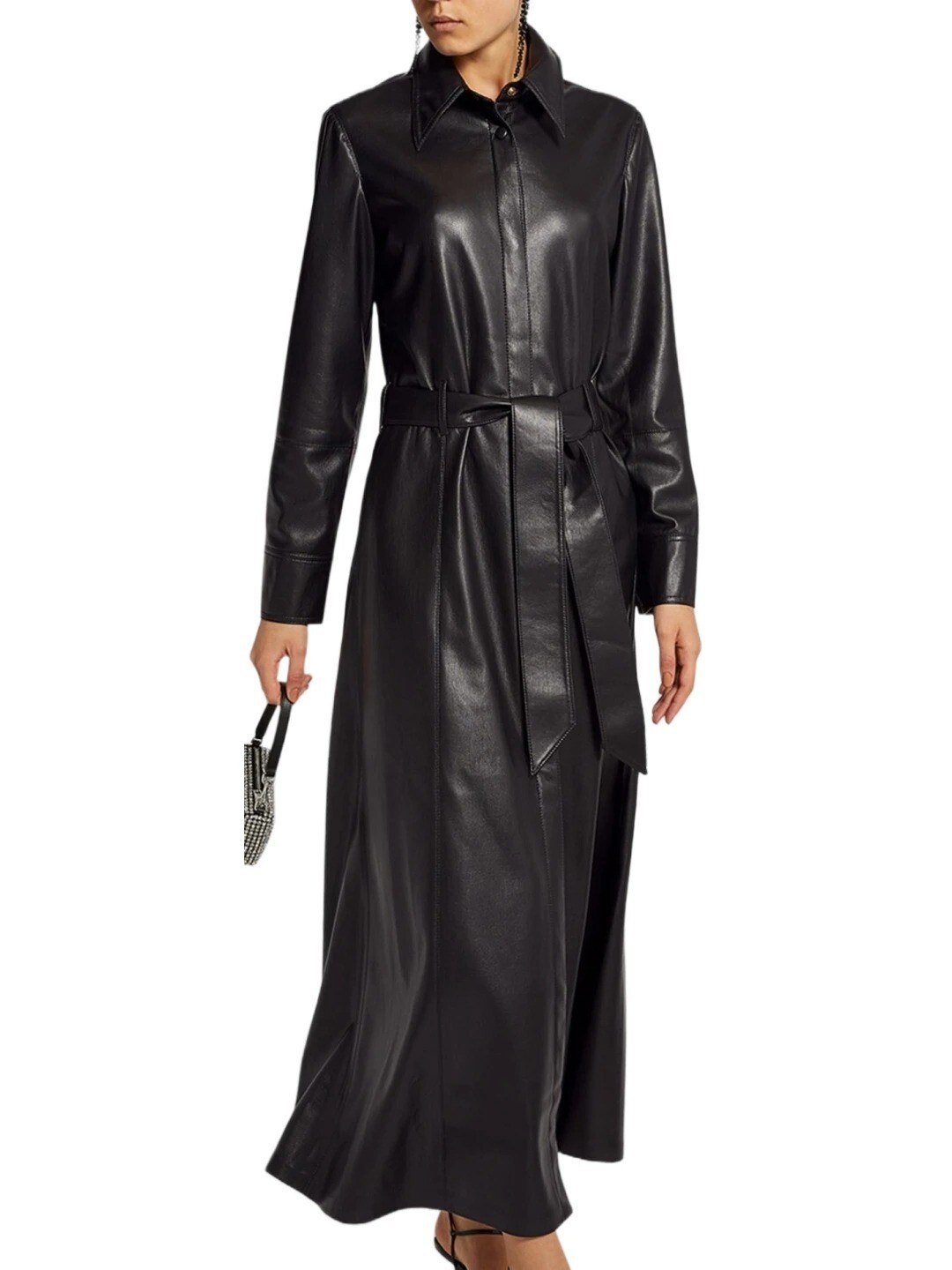 Leather Coat Dress Women Waistband Waist Fashion Tie Belt Dresses Buckle Wide 12