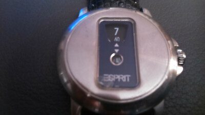 ESPRIT Scheibenuhr Herrenarmbanduhr HAU Quarz Lederarmband Jumping