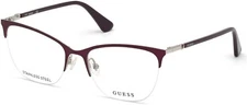 GUESS GU2787 082 Purple Metal Semi Rimless Optical Eyeglasses Frame 54-18-140 RX