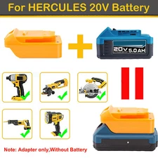 Adapter For Hercules 20V Li-Ion Battery Convert to for Dewalt 20V Power Tools