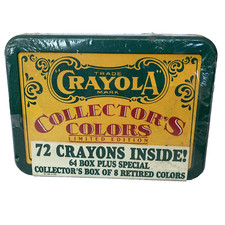 Crayola Collector's Colors Limited Edition Tin Box 72 Crayons 1991 Vtg USA New