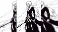 Anime kurosaki ichigo bleach manga collage monochrome Playmat Gaming Mat Desk