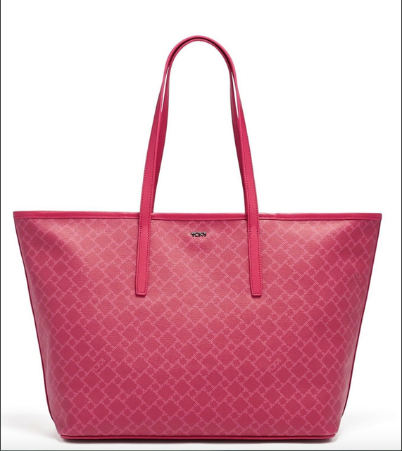 Tumi Everyday Raspberry Coated Canvas & Leather Travel Shoulder Tote for sale online eBay