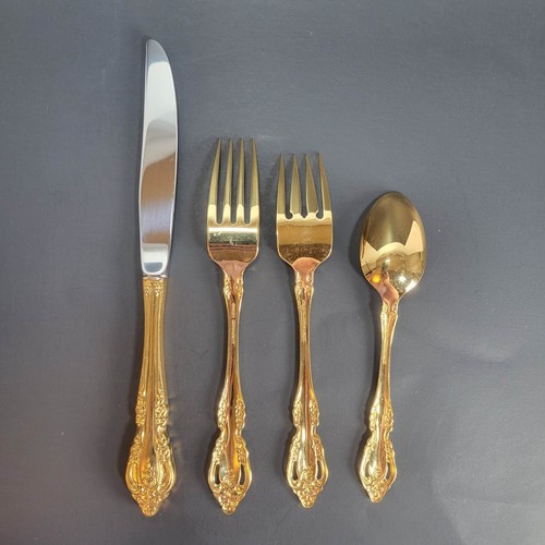 4 piezas Oneida Community Golden Brahms Colocación de Lugar de Electroplaca Dorada ~ Tú eliges - Imagen 25 de 33