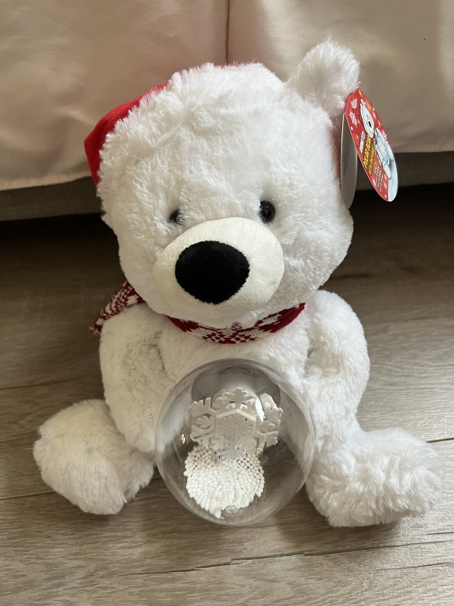 Animated Musical Plush Polar Bear with LED Light-Up Snowball Globe NEW With  TAG