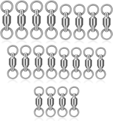 20 Stücke Wirbel Angeln Snap Angelwirbel Silber Angel Karabiner mit Wirbel Vorfa