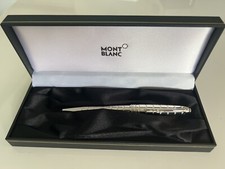 MontBlanc Meisterstuck 164 Platinum Facet Solitaire Ballpoint Pen w Box  Manual