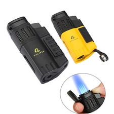 Galiner Plastic Windproof 4 Jet Cigar Lighter Cigarette Torch Lighter With Punch