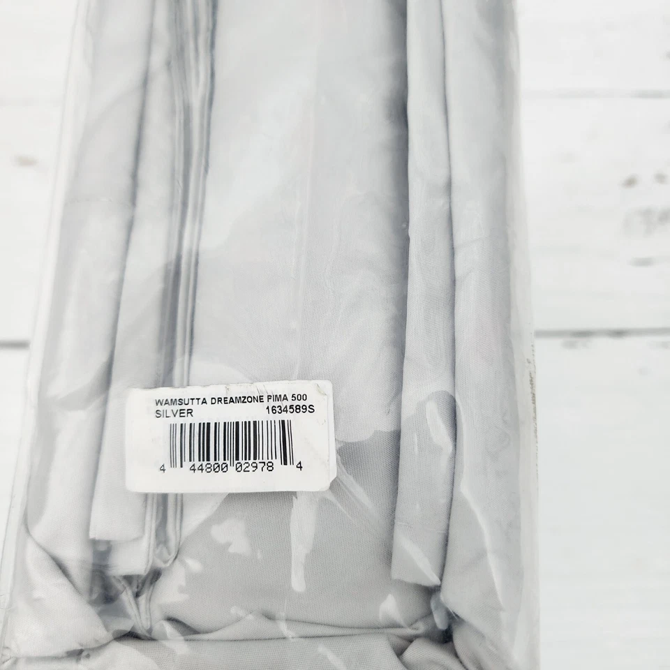 Juego de sábanas WAMSUTTA Dream Zone Silver 500TC SUPIMA algodón PERCAL CALI- KING LEER Foto 3 de 4
