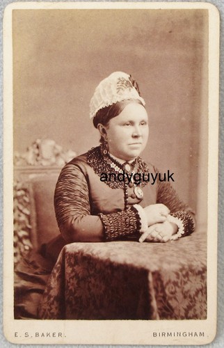 CDV DAMEN SCHMUCK KAMEE OHRRINGE MOTORHAUBE BÄCKER BIRMINGHAM STUHL KLEID ANTIK