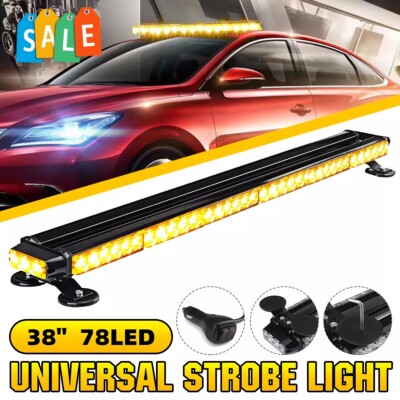 12/24V 78-LED Auto Frontblitzer Blitzlicht Warnleuchte LKW KFZ Strobe Licht Gelb