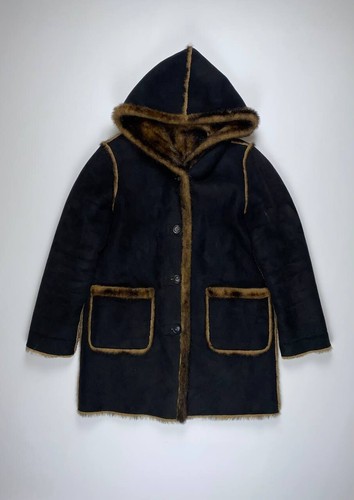 ๐จ 90s Balmain vintage heavy faux fur reversible coat jacket mans M browm black - Picture 10 of 16