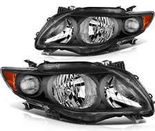 For 2009-2010 Toyota For Corolla 1.8l 3.4l One Pair Headlights Black Housing