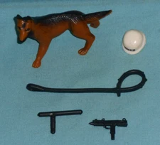vtg G.I. GI JOE gijoe LAW & ORDER weapons parts lot dog helmet gun nightstick
