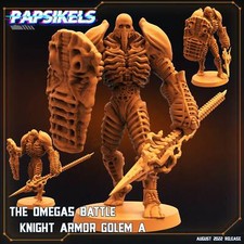 Omega Battle Knight Armor Golem A DnD Miniatures Tabletop Gaming Tabletop