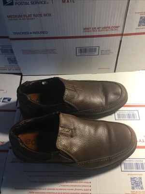 Mens Ecco Brown Leather Slip On Casual Shoes Driving Loafers Size EU 42 US 8-8.5 Amazon.com | ECCO Helsinki 2.0 Apron Toe Slip-On, Cognac, 5  main image 4