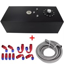 15 Gallon Aluminum Race Fuel Cell Gas Tank Cap Level Sendernylon Fuel Line Kits