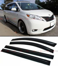 FOR 2011-2020 TOYOTA SIENNA JDM SMOKE TINTED WINDOW VISOR RAIN/SUN SHADE GUARD