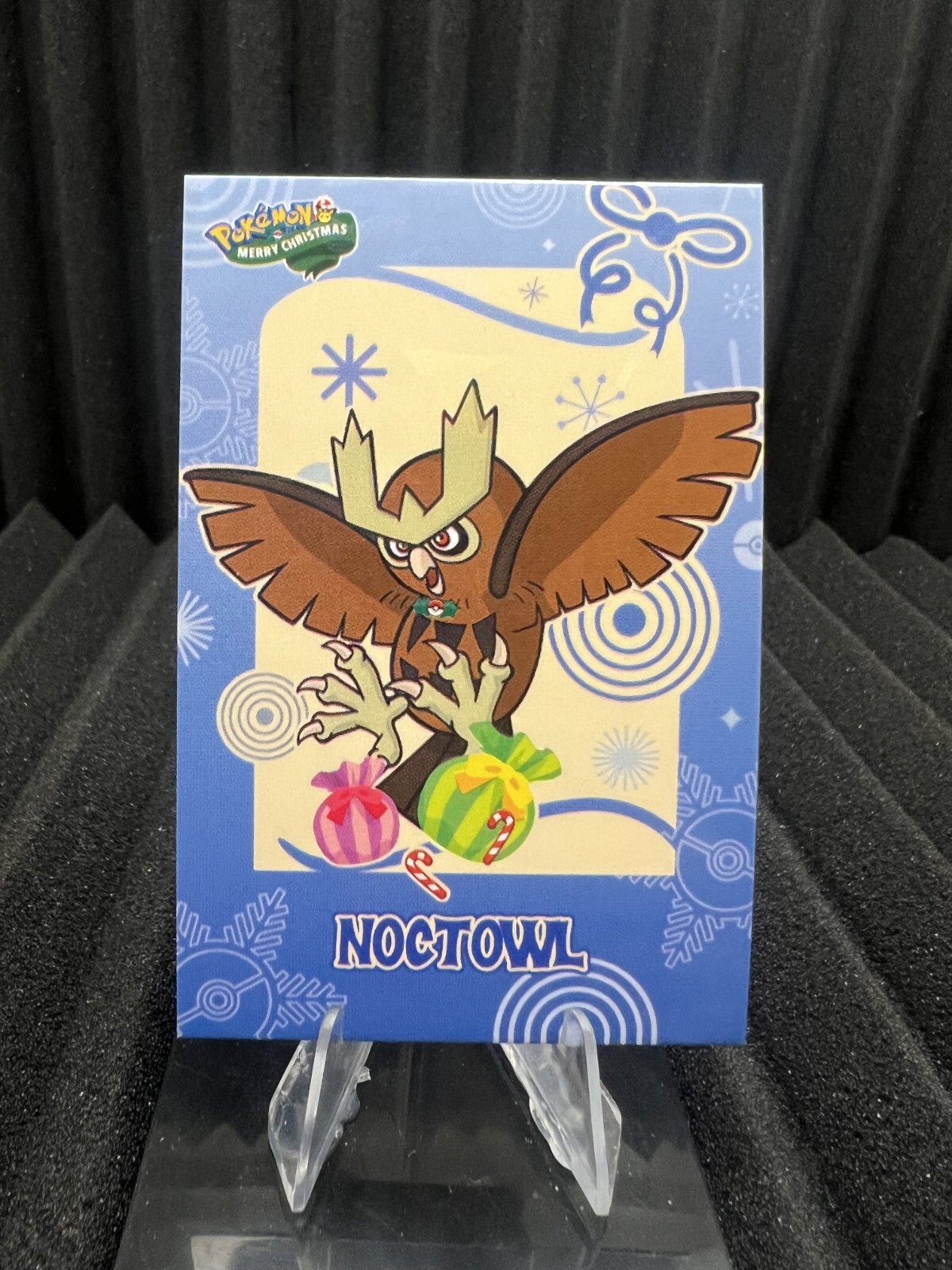 Noctowl Cracked Ice Holo Pokemon Christmas Card NM Rare Collectible