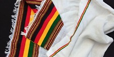 Foulard éthiopien tissé main avec couleurs rasta