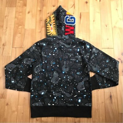 a bathing ape full zip hoodie Space camo shark BAPE STA galaxy