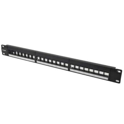 Cat. 6 180° Unshielded Patch Panel, 110 type IDC, 24 Ports