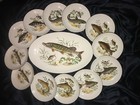 Vintage Israel Naaman Porcelain Fish Serving for 12 + Serving Platter MINT! — photo 2