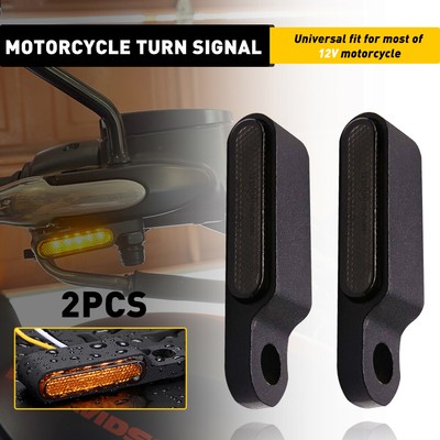 4pcs AUXITO Motorcycle Black LED Turn Signals Blinker Lights Amber SUPER BRIGHT