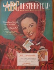 Susan Hayward in Tap Roots Movie Chesterfield Cigarette Print Ad original 1950s