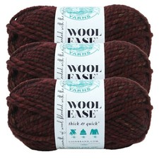  3 Pack Lion Brand Yarn 640-541B Wool-Ease Thick  Quick Bulky Yarn,SpicedApple