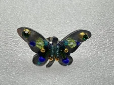 Liztech Artisian "Butterfly" Multi-Color Beaded 1999 Signed Pin