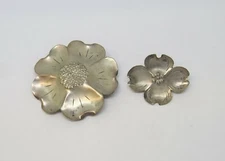 925 Sterling Silver Vintage NYE Dogwood Blossom Flower Brooches