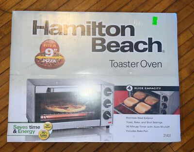 Hamilton Beach 31401 4-Slice Stainless Toaster Oven Brand New Sealed Box