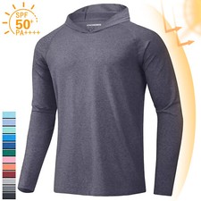 UPF50 Men's Long Sleeve Sun Shirts Hoodie Outdoor Fishing Skin Protection Tops