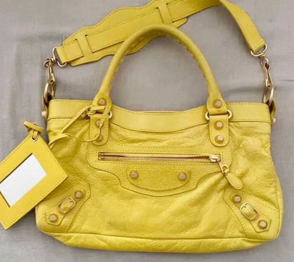 Balenciaga city bag 2025 yellow