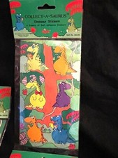 Rare 1980s Russ Berrie Dinosaur Collectible Stickers 1 pack of 4 sheets New