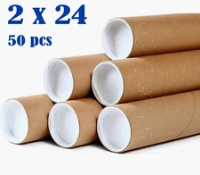 2 x 24" Kraft Tubes Poster Document Graphics Mailing Shipping Packing - 50 PCS