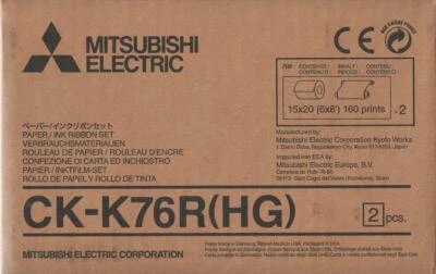 Mitsubishi Electric CK-K76R Carta + Ribbon per 640 Stampe 10x15 o 320 15x20