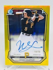 2026 Bowman Baseball Chrome Wyatt Sanford Yellow Refractor /75 Auto Color Match