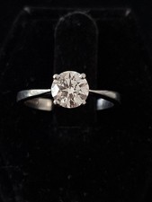 Hallmarked Platinum & Approx VS 1 ct Diamond Engagement Ring 3.87g Size L1/2