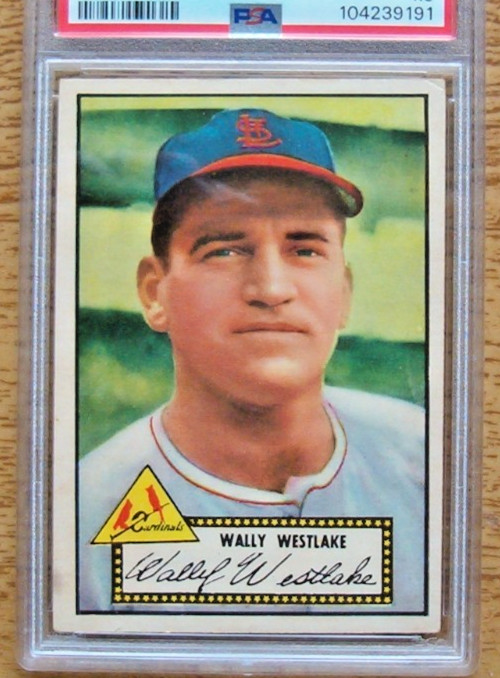 1952 Topps PSA 4.5 VG-EX+ #38 Wally Westlake Red Back St. Louis Cardinals no cre view 5