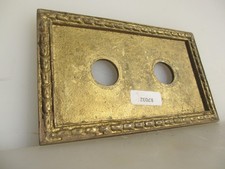 Antique Brass Light Switch Double Plate Ceramic Husks Victorian Gold Gilt