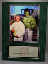 WILFRED BILL BIXBY 1965 SIGNED CHECK INCREDIBLE HULK 12 X 16