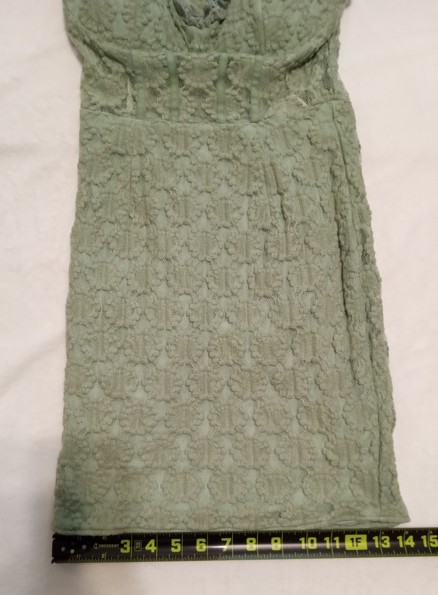 NEW WOMEN'S SMALL ANGEL BIBA SAGE GREEN LACE SLEEVELESS MINI DRESS BUILT IN  BRA | eBay
