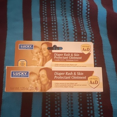 Lucky Super Soft Diaper Rash & Skin Protectant Ointment Vitamins A & D 1.25 oz