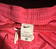Nike Dri-FIT Men's L Pink Solid Mesh Polyester Athletic Shorts Drawstring